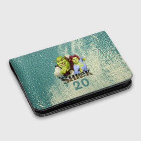 Картхолдер с принтом с принтом Shrek в Тюмени, натуральная матовая кожа | размер 7,3 х 10 см; кардхолдер имеет 4 кармана для карт; | Тематика изображения на принте: dreamworks | shrek | арт | лого | мультфильм | постер | шрек