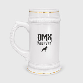 Кружка пивная с принтом DMX Forever в Тюмени,  керамика (Материал выдерживает высокую температуру, стоит избегать резкого перепада температур) |  объем 630 мл | dmx | dog | earl simmons | hip hop | music | new york | rap | rapper | rip | ruff ryders | диэмикс | музыка | нью йорк | пёс | рэп | рэпер | хипхоп | эрл симмонс