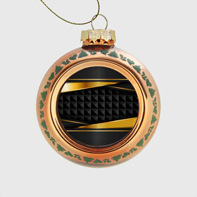 Стеклянный ёлочный шар с принтом 3D luxury black gold Плиты 3Д в Тюмени, Стекло | Диаметр: 80 мм | Тематика изображения на принте: luxury | versace | vip | абстракция | версаче | вип | паттерн | роскошь | текстуры