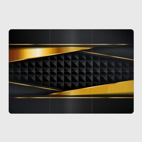 Магнитный плакат 3Х2 с принтом 3D luxury black gold Плиты 3Д в Тюмени, Полимерный материал с магнитным слоем | 6 деталей размером 9*9 см | Тематика изображения на принте: luxury | versace | vip | абстракция | версаче | вип | паттерн | роскошь | текстуры
