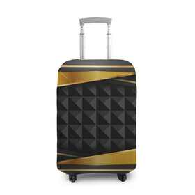 Чехол для чемодана 3D с принтом 3D luxury black gold Плиты 3Д в Тюмени, 86% полиэфир, 14% спандекс | двустороннее нанесение принта, прорези для ручек и колес | luxury | versace | vip | абстракция | версаче | вип | паттерн | роскошь | текстуры