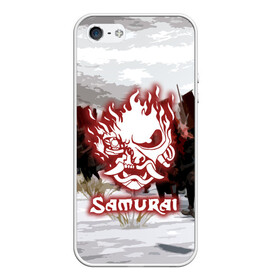 Чехол для iPhone 5/5S матовый с принтом SAMURAI 2077 в Тюмени, Силикон | Область печати: задняя сторона чехла, без боковых панелей | 2077 | cd projekt red | cyberpunk | cyberpunk 2077 | game | samurai | арт | будущее | видеоигра | игра | киберпанк | киберпанк 2077 | киборг | киборги