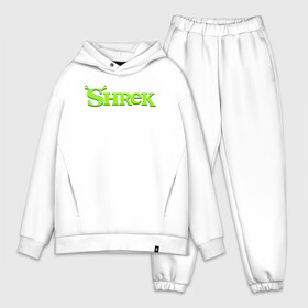Мужской костюм хлопок OVERSIZE с принтом Shrek | Logo (Z) в Тюмени,  |  | dreamworks | logo | shrek | зелёный огр | мульт | мультфильм | приключения
