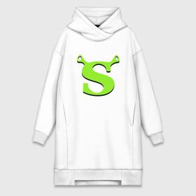 Платье-худи хлопок с принтом Shrek Logo (+спина) (Z) в Тюмени,  |  | dreamworks | shrek | зелёный огр | мульт | мультфильм | приключения