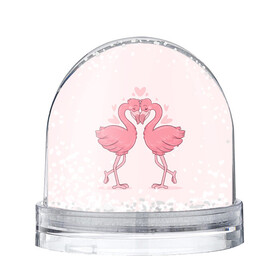 Снежный шар с принтом Влюбленные Фламинго в Тюмени, Пластик | Изображение внутри шара печатается на глянцевой фотобумаге с двух сторон | love | влюбленные фламинго | любовь | птицы | сердечки