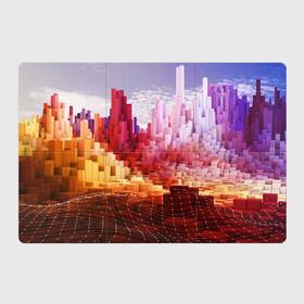 Магнитный плакат 3Х2 с принтом Симуляция города в Тюмени, Полимерный материал с магнитным слоем | 6 деталей размером 9*9 см | абстракция | геометрия | город | градиент | сетка | симуляция