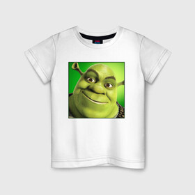 Детская футболка хлопок с принтом Shrek | Зеленый Орк (Z) в Тюмени, 100% хлопок | круглый вырез горловины, полуприлегающий силуэт, длина до линии бедер | dreamworks | shrek | зелёный огр | мульт | мультфильм | приключения