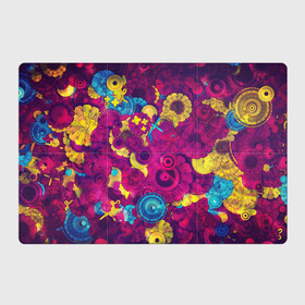 Магнитный плакат 3Х2 с принтом PINK FLOW в Тюмени, Полимерный материал с магнитным слоем | 6 деталей размером 9*9 см | flower | pink | yellow | круги | цветы