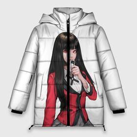 Женская зимняя куртка Oversize с принтом Jabami Yumeko (Kakegurui) в Тюмени, верх — 100% полиэстер; подкладка — 100% полиэстер; утеплитель — 100% полиэстер | длина ниже бедра, силуэт Оверсайз. Есть воротник-стойка, отстегивающийся капюшон и ветрозащитная планка. 

Боковые карманы с листочкой на кнопках и внутренний карман на молнии | ahegao | girl | girls | jabami | japan | kakegurui | senpai | waifu | yumeko | азарт | аниме | ахегао | безумный | вайфу | девушка | джабами | игра | карта | карты | манга | семпай | сенпай | тян | тяночка | юмэко | япония