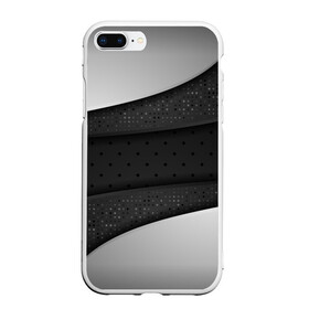 Чехол для iPhone 7Plus/8 Plus матовый с принтом 3D luxury style silver black в Тюмени, Силикон | Область печати: задняя сторона чехла, без боковых панелей | Тематика изображения на принте: luxury | versace | vip | абстракция | версаче | вип | паттерн | роскошь | текстуры