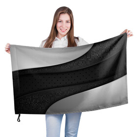 Флаг 3D с принтом 3D luxury style silver black в Тюмени, 100% полиэстер | плотность ткани — 95 г/м2, размер — 67 х 109 см. Принт наносится с одной стороны | luxury | versace | vip | абстракция | версаче | вип | паттерн | роскошь | текстуры