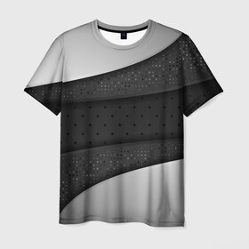 Мужская футболка 3D с принтом 3D luxury style silver black в Тюмени, 100% полиэфир | прямой крой, круглый вырез горловины, длина до линии бедер | luxury | versace | vip | абстракция | версаче | вип | паттерн | роскошь | текстуры
