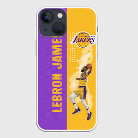 Чехол для iPhone 13 mini с принтом Леброн NBA в Тюмени,  |  | basketball | lakers | lebron | media | nba | toplanding | баскетболл | леброн | лейкерс | лого баскетбольных клубов | лос анджелес | нба