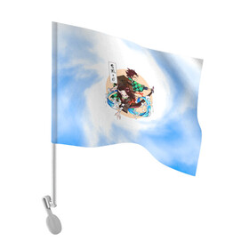 Флаг для автомобиля с принтом Танджиро и Незуко Камадо в Тюмени, 100% полиэстер | Размер: 30*21 см | demon slayer | kamado | kimetsu no yaiba | nezuko | tanjiro | аниме | гию томиока | зеницу агацума | иноске хашибира | камадо | клинок | корзинная девочка | манга | музан кибуцуджи | незуко | рассекающий демонов | танджиро