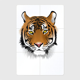 Магнитный плакат 2Х3 с принтом Тигр в Тюмени, Полимерный материал с магнитным слоем | 6 деталей размером 9*9 см | Тематика изображения на принте: animal | cheetah | forest animal | hunter | tiger | wild animal | гепард | дикое животное | животное | лесное животное | охотник | тигр