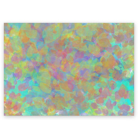 Поздравительная открытка с принтом Цветные лепестки в Тюмени, 100% бумага | плотность бумаги 280 г/м2, матовая, на обратной стороне линовка и место для марки
 | абстракция | лепестки | листья | цвета | цветные листья