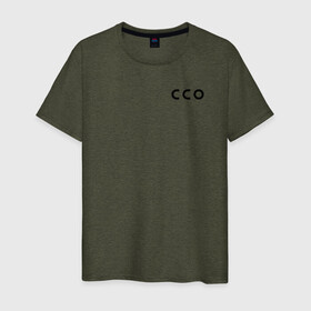 Мужская футболка хлопок с принтом CCO в Тюмени, 100% хлопок | прямой крой, круглый вырез горловины, длина до линии бедер, слегка спущенное плечо. | армия | военные | войска | операции | силы | специальные | спецназ | ссо