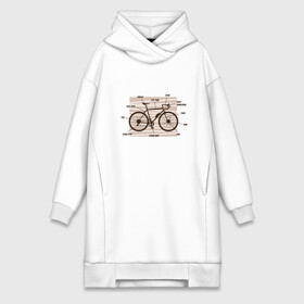 Платье-худи хлопок с принтом Схема Анатомия Велосипеда в Тюмени,  |  | anatomy | bicycle | bike | mountain bike | scheme | байк | бикукле | велик | горный велосипед | инженерная схема | как устроен велосипед | состав | строение | устройство велосипеда | чертёж | чертежи