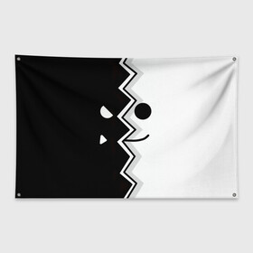 Флаг-баннер с принтом Geometry Dash | Fondo в Тюмени, 100% полиэстер | размер 67 х 109 см, плотность ткани — 95 г/м2; по краям флага есть четыре люверса для крепления | dash | fondo | geometry | геометри | геометридаш | даш
