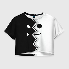 Женская футболка Crop-top 3D с принтом Geometry Dash | Fondo в Тюмени, 100% полиэстер | круглая горловина, длина футболки до линии талии, рукава с отворотами | dash | fondo | geometry | геометри | геометридаш | даш