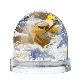 Снежный шар с принтом FET в Тюмени, Пластик | Изображение внутри шара печатается на глянцевой фотобумаге с двух сторон | abstract | feathers | абстракция | желтое | мазки | перья