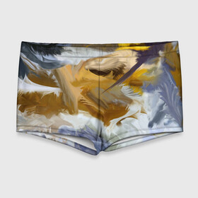 Мужские купальные плавки 3D с принтом FET в Тюмени, Полиэстер 85%, Спандекс 15% |  | Тематика изображения на принте: abstract | feathers | абстракция | желтое | мазки | перья
