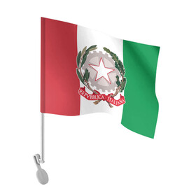 Флаг для автомобиля с принтом ИТАЛИЯ ГЕРБ ITALY EMBLEM в Тюмени, 100% полиэстер | Размер: 30*21 см | герб италии | герб италия | италия | италия герб | италия флаг | италия форма | италия футбол | итальянец | флаг италии | флаг италия | форма италии | форма италия | форма сборной италии