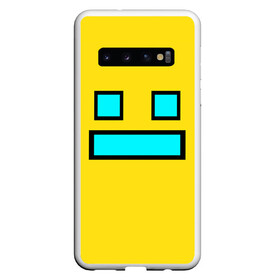 Чехол для Samsung Galaxy S10 с принтом Geometry Dash Smile в Тюмени, Силикон | Область печати: задняя сторона чехла, без боковых панелей | Тематика изображения на принте: 2d | dash | demon | demons | devil | game | games | geometry | pixel | pixels | skull | smile | геометрия | демон | дьявол | игра | пикслели | платформер | смайл | смайлик | улыбка | череп