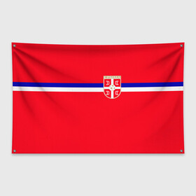 Флаг-баннер с принтом Сборная Сербии. в Тюмени, 100% полиэстер | размер 67 х 109 см, плотность ткани — 95 г/м2; по краям флага есть четыре люверса для крепления | дзюба | лига наций | последние новости | россия | сборная россии | сербия | сербия россия | сербия россия обзор | спорт | футбол | черчесов