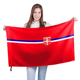 Флаг 3D с принтом Сборная Сербии. в Тюмени, 100% полиэстер | плотность ткани — 95 г/м2, размер — 67 х 109 см. Принт наносится с одной стороны | дзюба | лига наций | последние новости | россия | сборная россии | сербия | сербия россия | сербия россия обзор | спорт | футбол | черчесов
