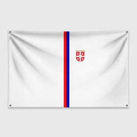 Флаг-баннер с принтом Сборная Сербии в Тюмени, 100% полиэстер | размер 67 х 109 см, плотность ткани — 95 г/м2; по краям флага есть четыре люверса для крепления | дзюба | лига наций | последние новости | россия | сборная россии | сербия | сербия россия | сербия россия обзор | спорт | футбол | черчесов