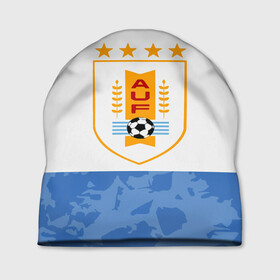 Шапка 3D с принтом Сборная Уругвая в Тюмени, 100% полиэстер | универсальный размер, печать по всей поверхности изделия | кавани | португалия | россия | спорт | суарес | уругвай | футбол | чемпионат мира | чемпионат мира по футболу | чм | эдинсон кавани
