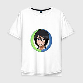 Мужская футболка хлопок Oversize с принтом Rukia Kuchiki Bleach в Тюмени, 100% хлопок | свободный крой, круглый ворот, “спинка” длиннее передней части | anime | bleach | hero | ichigo kurosaki | manga | rukia kuchiki | блич | герой | ичиго куросаки | рукия