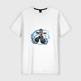 Мужская футболка хлопок Slim с принтом Rukia Kuchiki в Тюмени, 92% хлопок, 8% лайкра | приталенный силуэт, круглый вырез ворота, длина до линии бедра, короткий рукав | anime | bleach | hero | ichigo kurosaki | manga | rukia kuchiki | блич | герой | ичиго куросаки | рукия
