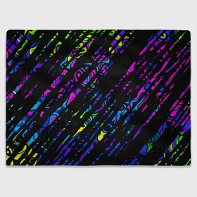 Плед 3D с принтом OVERLAP в Тюмени, 100% полиэстер | закругленные углы, все края обработаны. Ткань не мнется и не растягивается | Тематика изображения на принте: lines | абстракция | геометрия | жидкость | линии | полосы | разводы | разноцветный | текстура