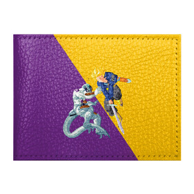 Обложка для студенческого билета с принтом Yellow vs purple в Тюмени, натуральная кожа | Размер: 11*8 см; Печать на всей внешней стороне | Тематика изображения на принте: anime | dragon ball | аниме | анимэ | драгон бал | дрэгон бол | жемчуг дракона