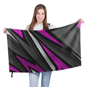 Флаг 3D с принтом Спортивные линии в Тюмени, 100% полиэстер | плотность ткани — 95 г/м2, размер — 67 х 109 см. Принт наносится с одной стороны | color | sport | линии | полоски | спорт | углы