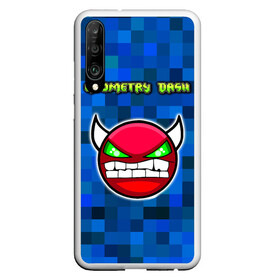 Чехол для Honor P30 с принтом Geometry Dash в Тюмени, Силикон | Область печати: задняя сторона чехла, без боковых панелей | devil | geometry dash | pixel | геометри дэш | геометрический рывок | геометрия даш | демон | игры | логотипы игр | пиксель | смайл | эмоции