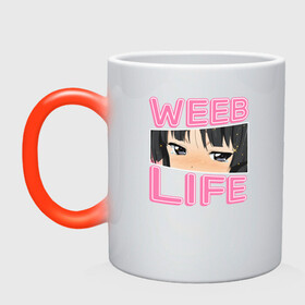 Кружка хамелеон с принтом Weeb life в Тюмени, керамика | меняет цвет при нагревании, емкость 330 мл | Тематика изображения на принте: ahegao | anime | baka | chibi | desu | japan | kohai | nani | neko | otaku | senpai | sensei | waifu | weeaboo | weeb | аниме | анимешник | анимешница | ахегао | бака | вайфу | виабу | десу | кохай | культура | нани | неко | отаку | сенпай | сенсеи | трен