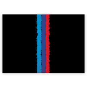 Поздравительная открытка с принтом BMW LINE PERFORMANCE в Тюмени, 100% бумага | плотность бумаги 280 г/м2, матовая, на обратной стороне линовка и место для марки
 | bmw | bmw motorsport | bmw performance | carbon | m | motorsport | performance | sport | бмв | карбон | моторспорт | спорт