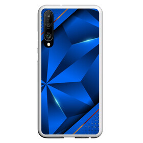 Чехол для Honor P30 с принтом 3D абстрактные фигуры BLUE в Тюмени, Силикон | Область печати: задняя сторона чехла, без боковых панелей | Тематика изображения на принте: 3d | 3д | luxury | versace | vip | абстракция | блеск | блестки | версаче | вип | паттерн | роскошь | соты | текстуры