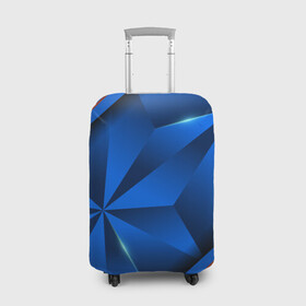 Чехол для чемодана 3D с принтом 3D абстрактные фигуры BLUE в Тюмени, 86% полиэфир, 14% спандекс | двустороннее нанесение принта, прорези для ручек и колес | 3d | 3д | luxury | versace | vip | абстракция | блеск | блестки | версаче | вип | паттерн | роскошь | соты | текстуры