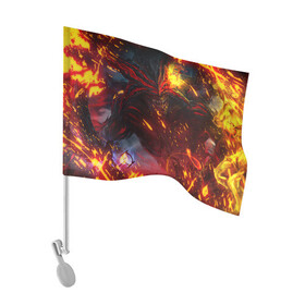 Флаг для автомобиля с принтом Path of Exile | Fire Demon (Z) в Тюмени, 100% полиэстер | Размер: 30*21 см | Тематика изображения на принте: exile | game | path of exile | rpg | берсерк | вождь | дикарь | дуэлянт | игра | покоритель | путь изгнанника | рпг