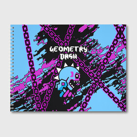 Альбом для рисования с принтом Geometry Dash в Тюмени, 100% бумага
 | матовая бумага, плотность 200 мг. | 2d | android | computer game | geometry dash | андроид | геометрия даш | игра | компьютерная