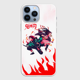 Чехол для iPhone 13 Pro Max с принтом Танджиро и Незуко в огне в Тюмени,  |  | demon slayer | kamado | kimetsu no yaiba | nezuko | tanjiro | аниме | гию томиока | зеницу агацума | иноске хашибира | камадо | клинок | корзинная девочка | манга | музан кибуцуджи | незуко | рассекающий демонов | танджиро