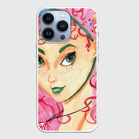 Чехол для iPhone 13 Pro с принтом Мисс чай в Тюмени,  |  | art | color | creator | digital | illustration | illustrator | marker | meow | monster | paint | watercolor | woman | акварель | арт | девушка | диджитал | иллюстрация | карандаш | краски | маркеры | монстр | няша | няшный | поп | рисунок | создание | тво