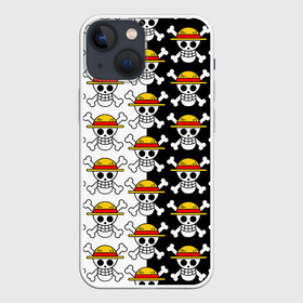 Чехол для iPhone 13 mini с принтом ONE PIECE   ВАН ПИС   УЗОР в Тюмени,  |  | anime | heroes | one piece | pattern | skull | wanted | аниме | ван пис | герои | манга | мультфильм | персонажи. | розыск | скелет | узор | череп | японская анимация