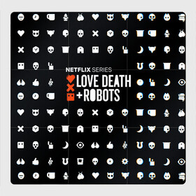 Магнитный плакат 3Х3 с принтом LOVE DEATH + ROBOTS $$$ в Тюмени, Полимерный материал с магнитным слоем | 9 деталей размером 9*9 см | love death + robots | love death + robots print | netflix | robots | tv series | лого love death + robots | любовь | надпись love death + robots | принт love death + robots | роботы | сериал
