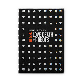 Обложка для автодокументов с принтом LOVE DEATH + ROBOTS $$$ в Тюмени, натуральная кожа |  размер 19,9*13 см; внутри 4 больших “конверта” для документов и один маленький отдел — туда идеально встанут права | love death + robots | love death + robots print | netflix | robots | tv series | лого love death + robots | любовь | надпись love death + robots | принт love death + robots | роботы | сериал