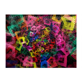 Обложка для студенческого билета с принтом Калейдоскоп в Тюмени, натуральная кожа | Размер: 11*8 см; Печать на всей внешней стороне | Тематика изображения на принте: калейдоскоп | квадраты | прямоугольники | радуга | разноцветный